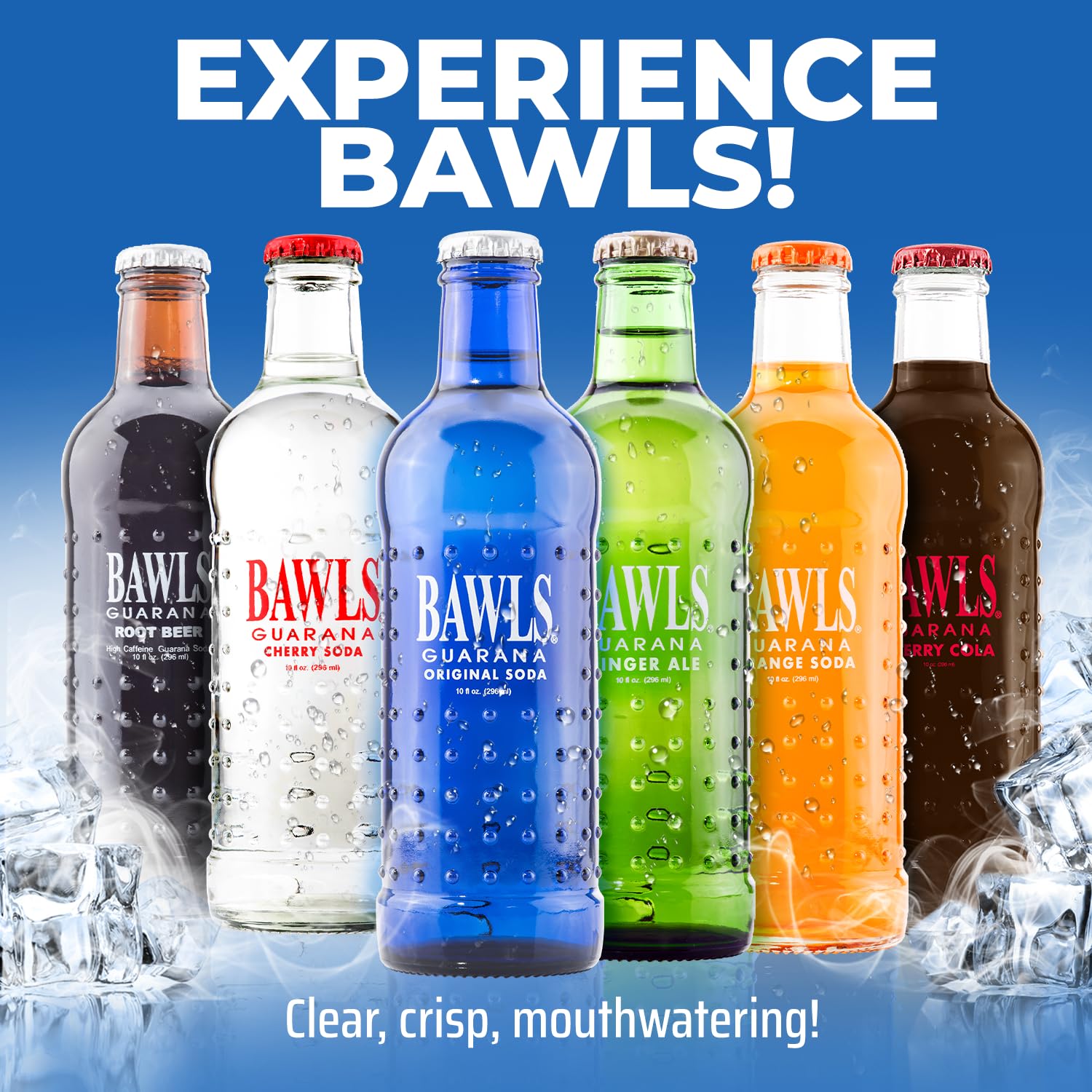 BAWLS Guarana Variety Pack, BAWLS Guarana Drink, Guarana Soda, Guarana Fueled Soda for Energy, High Energy Caffeinated Drink, 10oz 24 Pack Glass