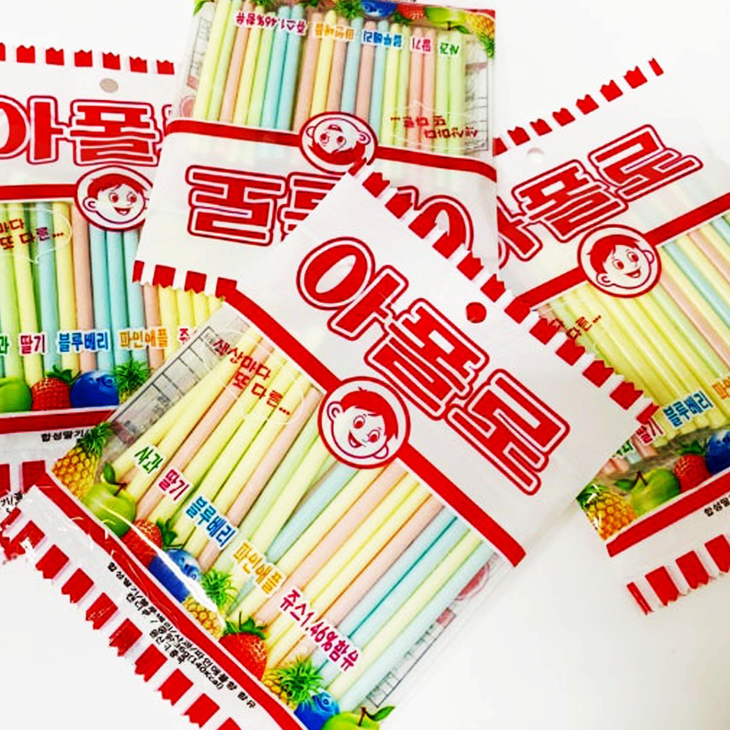 ZEESOON Apollo Straw Korea Candy (10g x 18 packs) , Old School Childhood Korean Snack
