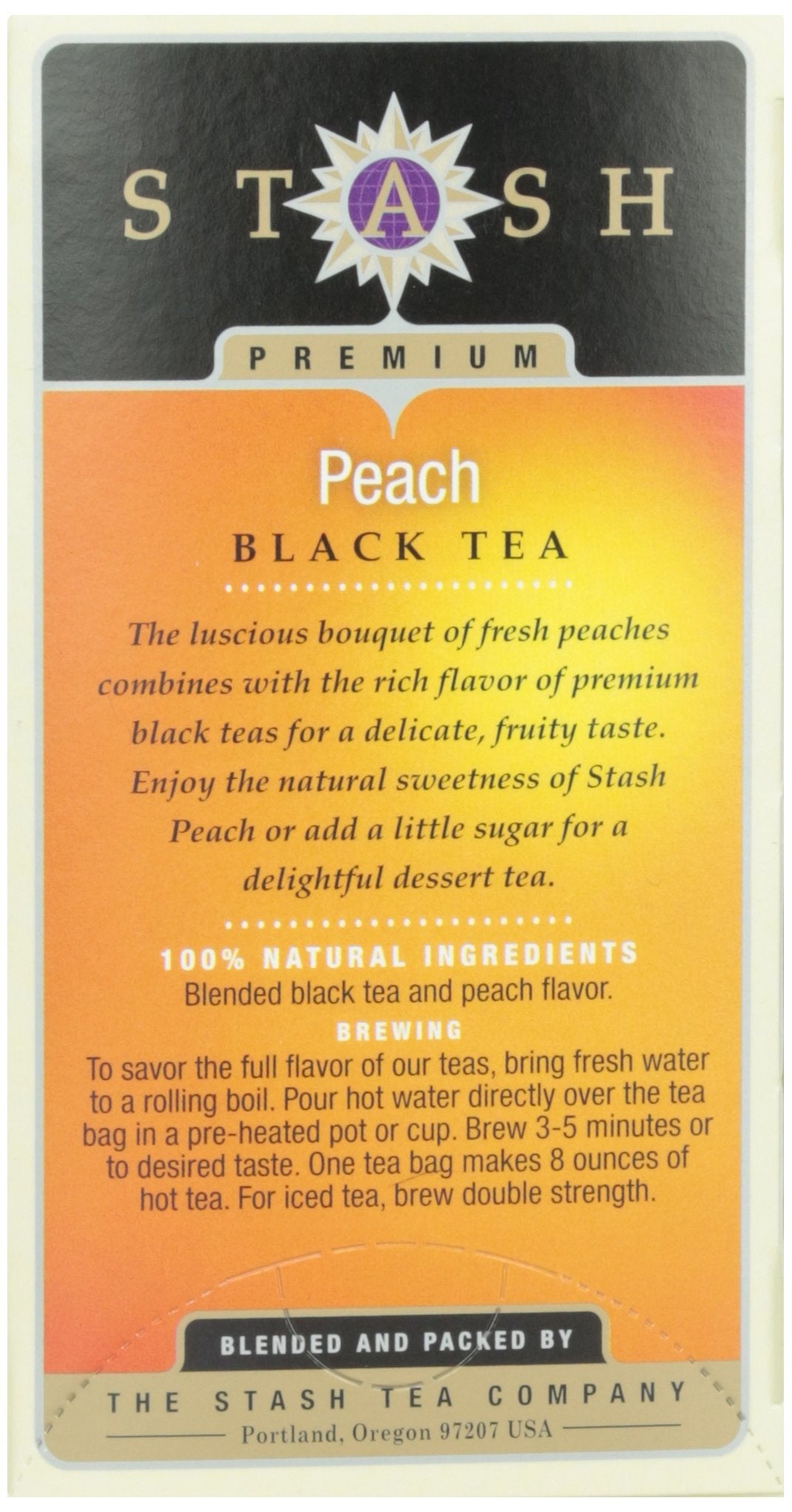 Stash Peach Black Tea, Tea , 20 ct