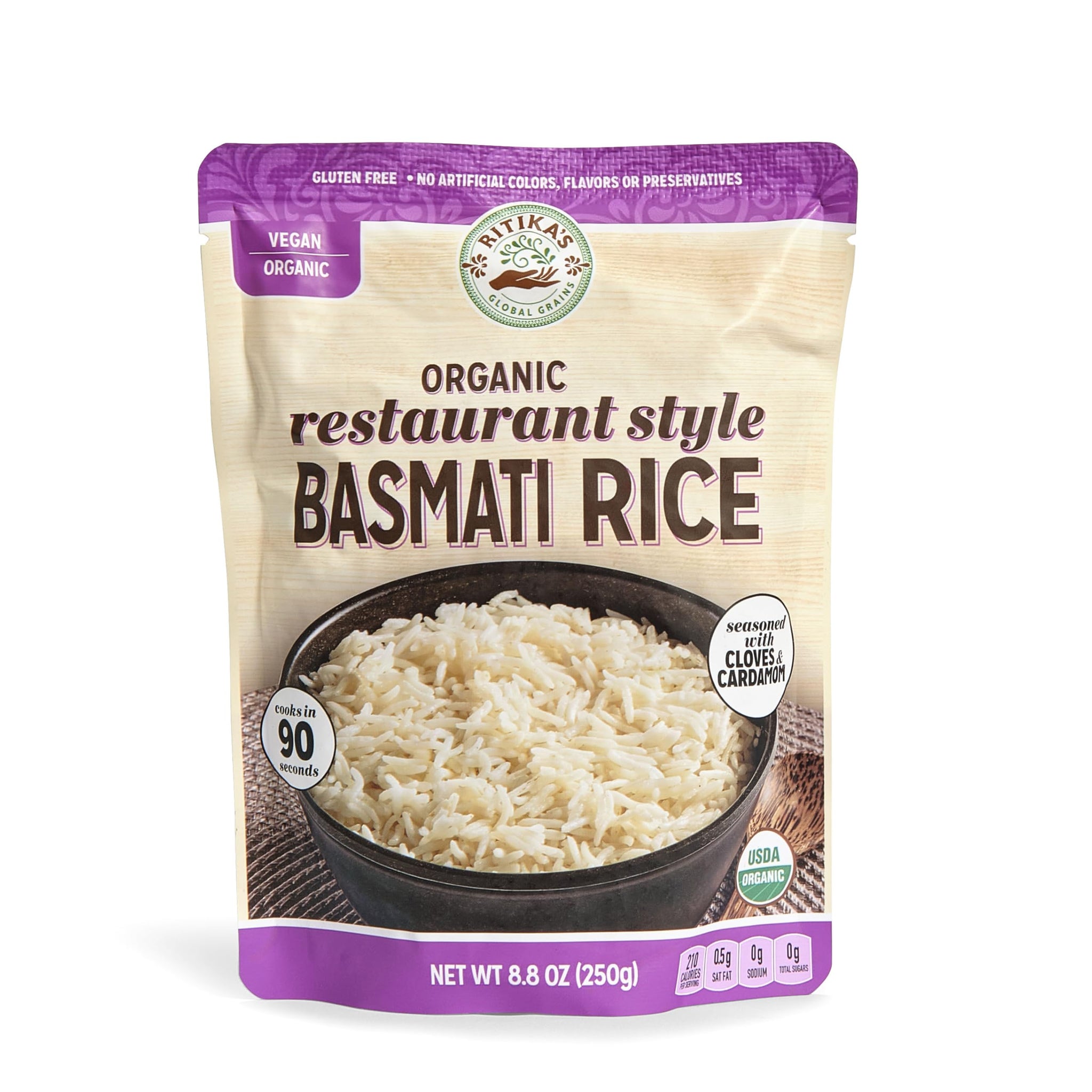 Ritika's Global Grains Organic 90 Second Restaurant Style Basmati Rice
