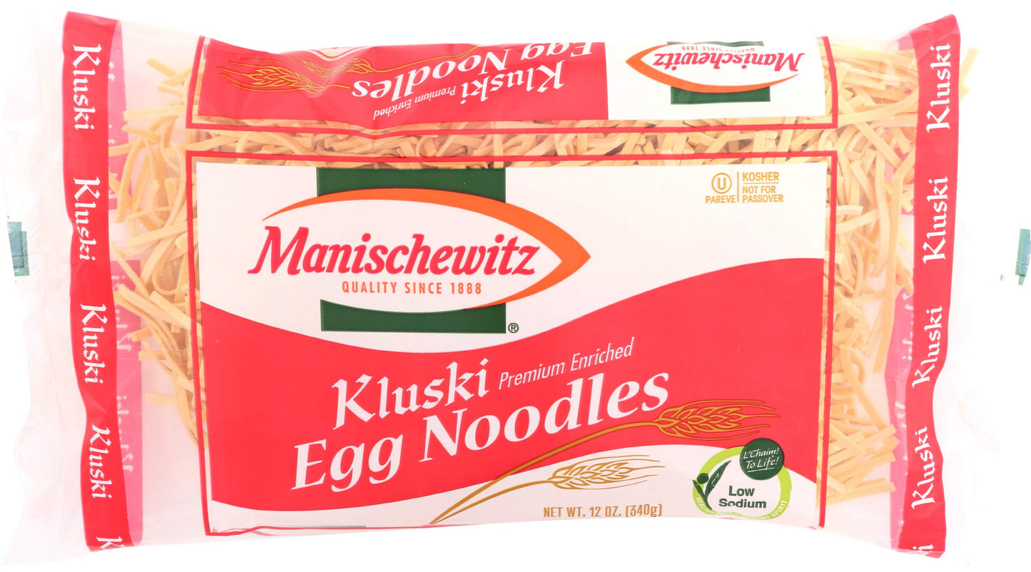 MANISCHEWITZ Kluski Egg Noodles, 12-Ounce Bags (Pack of 12)