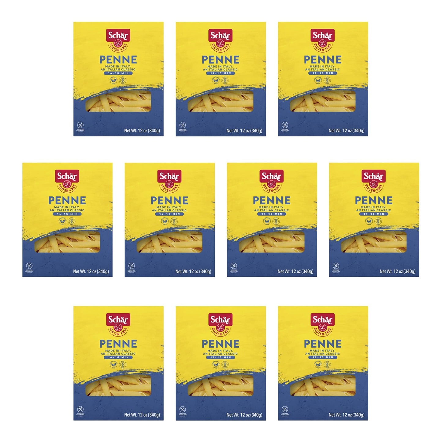 Schar - Penne - Certified Gluten Free - No GMO's, Lactose or Wheat - (6.2 oz) 10 Pack