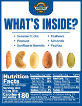Southern Style Nuts Honey Roasted Hunter Bulk Trail Mix, 23 oz (Pack of 1), Honey Roasted Sesame Sticks & Peanuts, Sunflower Kernels, Almonds, Cashews