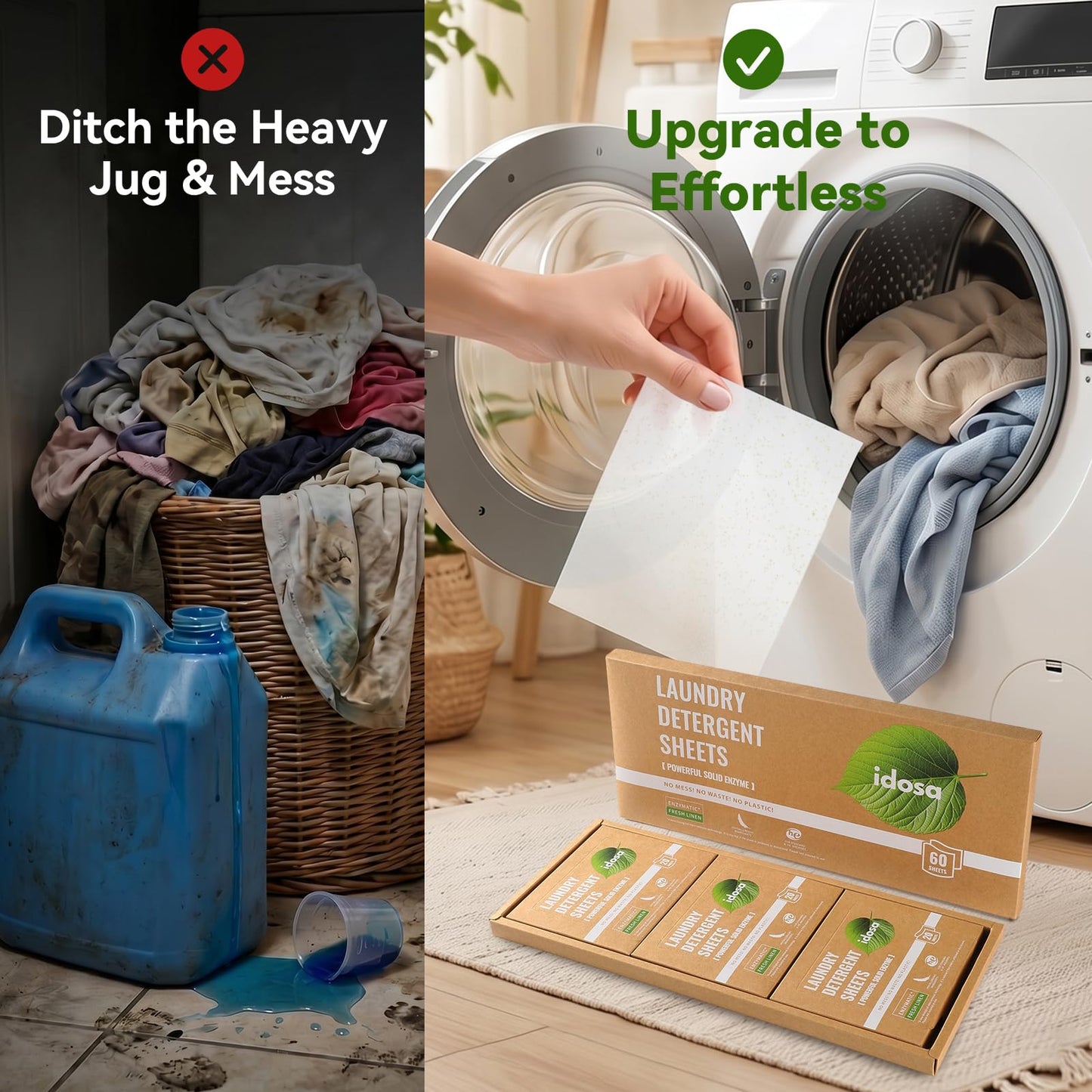 Laundry Detergent Sheets 120 Loads Stain-Fighting Enzymes - Plant Powered Fragrance Microcapsules Eco-Friendly Laundry Soap Sheets - Home or Travel