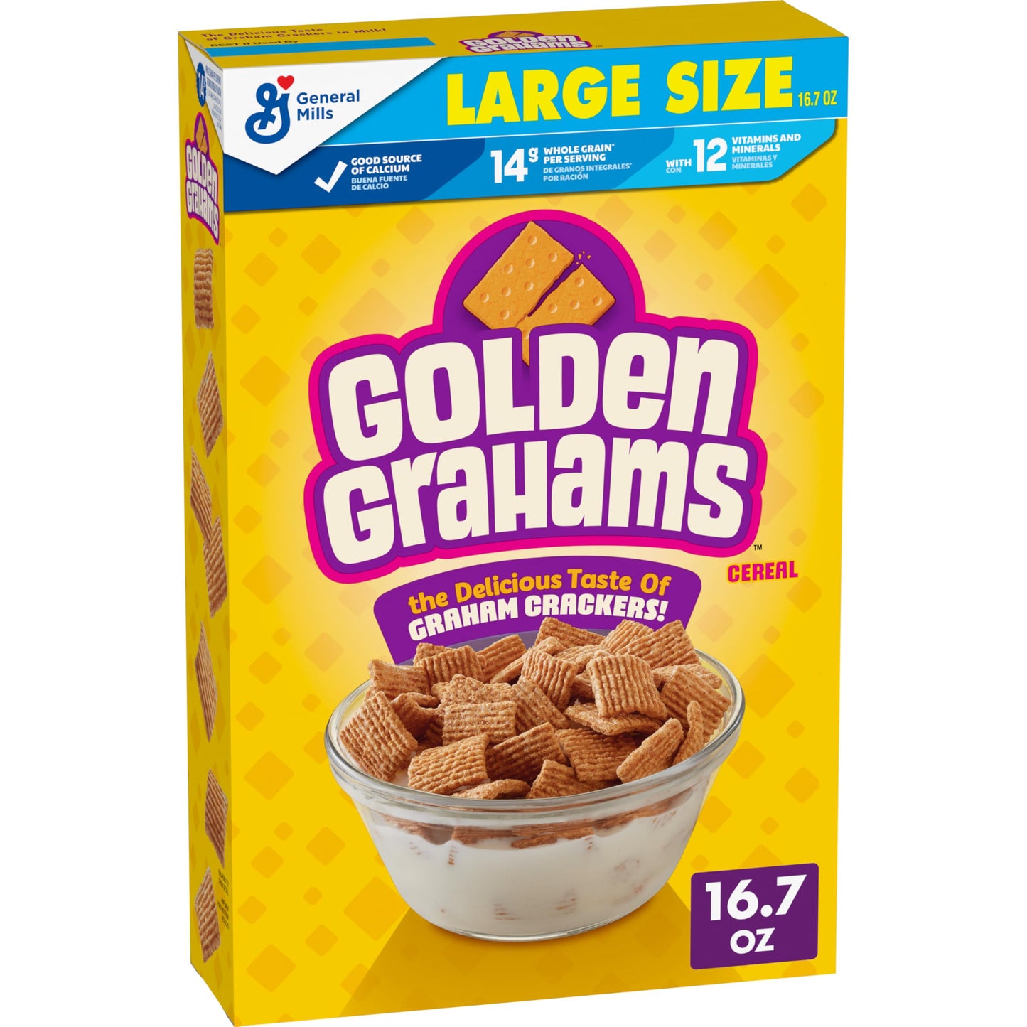 Golden Grahams Breakfast Cereal, Graham Cracker Taste, Made with Whole Grain, Large Size, 16.7 oz