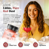 Bakeebake Luster Dust Edible 15g - Edible Glitter for Drinks & Desserts - Gluten Free Edible Red Dust for Cake Decorating - Tasteless Vegan Drink