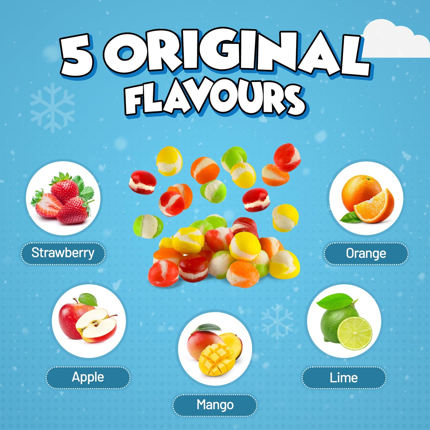 20 Pack Freeze Dried Candy- 10 Pcs Per Bag - Bulk Candy - Resealable Bag For, Kids, Adults, School, Party, Birthday, 3 Delicious Flavors