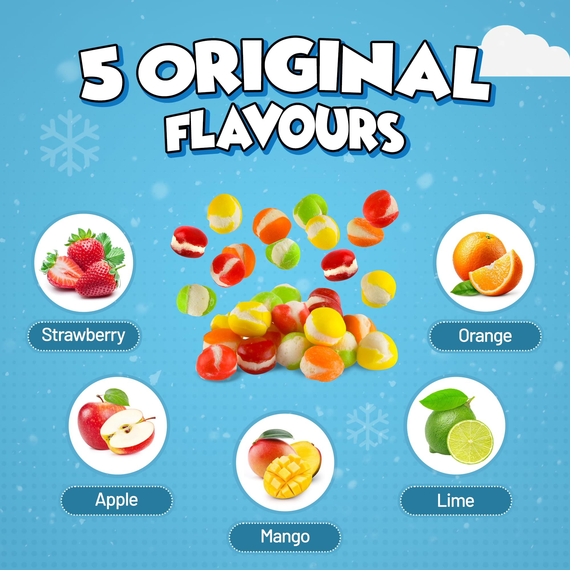 20 Pack Freeze Dried Candy- 10 Pcs Per Bag - Bulk Candy - Resealable Bag For, Kids, Adults, School, Party, Birthday, 3 Delicious Flavors