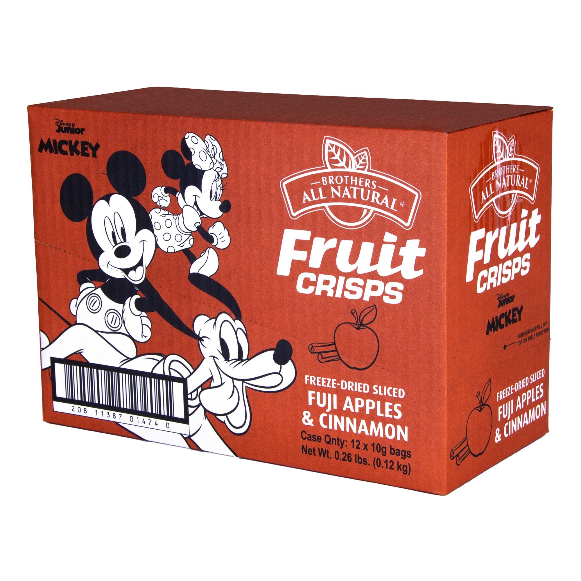 Brothers All Natural Disney Freeze Dried Fruit Crisps, Fuji Apple & Cinnamon, 0.35 Oz (Pack of 12), Made with 100% Fruit, Gluten Free, Soy Free