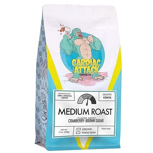 Cardiac Attack Coffee Co. - Medium Roast Coffee, High Caffeine Arabica Coffee Beans, Smooth Flavor, Fresh Roasted Gourmet Coffee, Single Origin