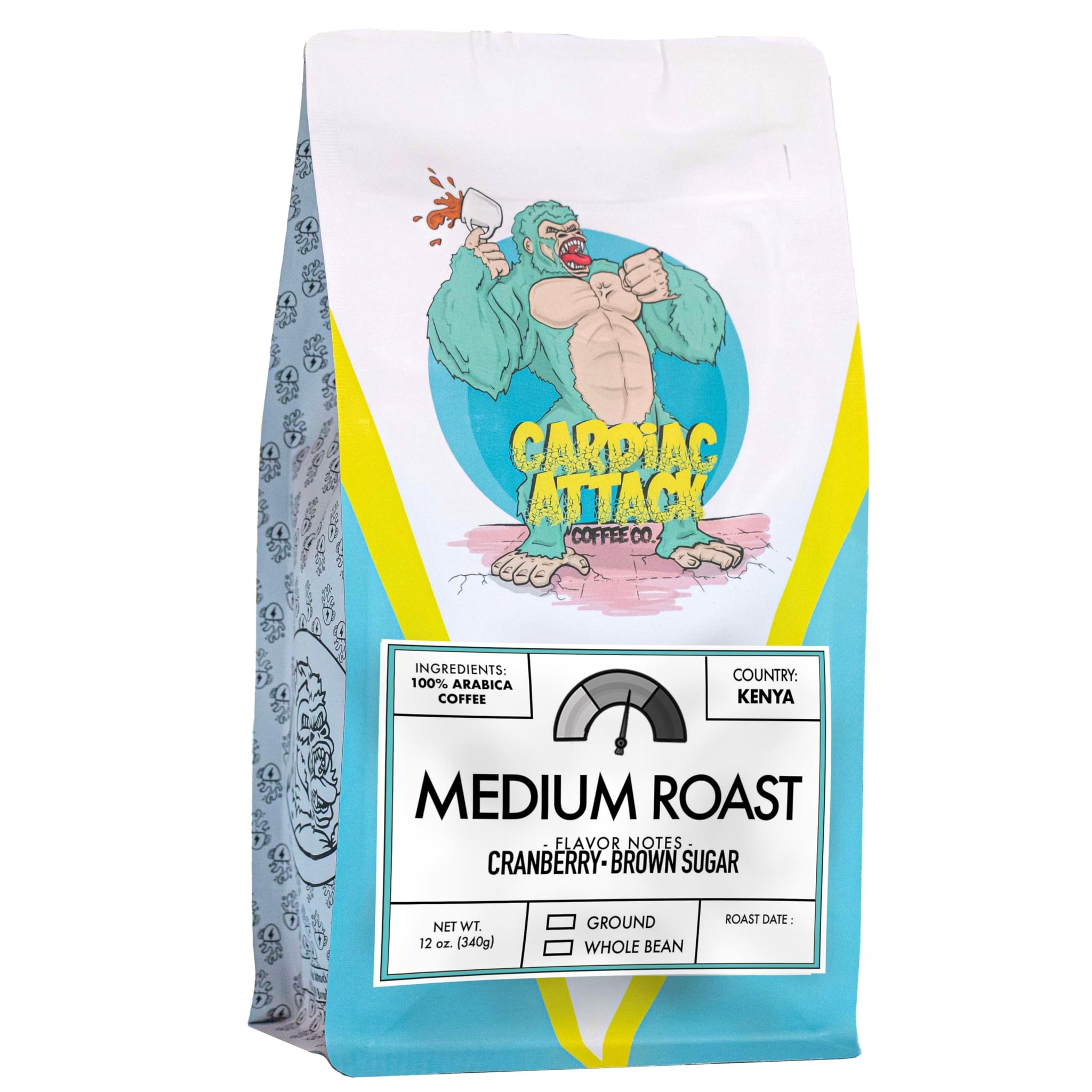 Cardiac Attack Coffee Co. - Medium Roast Coffee, High Caffeine Arabica Coffee Beans, Smooth Flavor, Fresh Roasted Gourmet Coffee, Single Origin