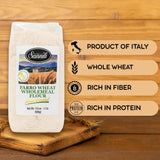 Sanniti Farro Wheat Wholemeal Flour, Stone Ground - 17.6 oz (500g) Bag - Premium Ancient Grain Flour, Product of Italy