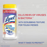 Lysol Dual Action Disinfecting Wipes, Citrus, 35 ct (Pack of 2)