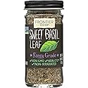 Frontier Sweet Basil Leaf, 0.48 Ounce Bottle, Cut & Sifted, Warm Mild Flavor is Great with Vegetables Dressings, Soup & More