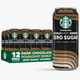 Starbucks Doubleshot Zero Sugar Coffee Energy Drink, Dark Chocolate, 15 fl oz Cans, (12 Pack), Zero Sugar, B Vitamins, Ginseng, Guarana, Iced Coffee