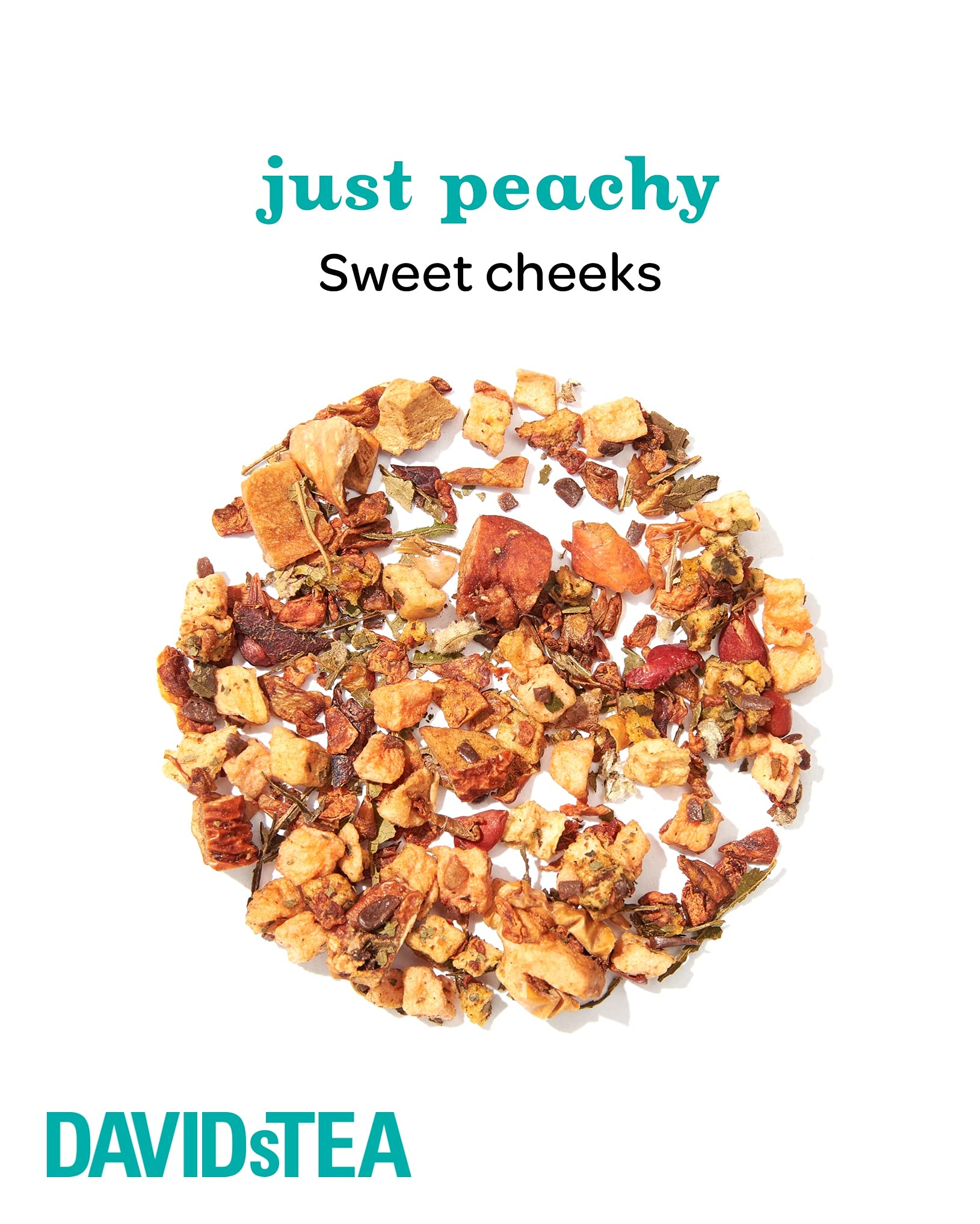 DAVIDsTEA Just Peachy Loose Leaf Tea, Premium Herbal Tea with Peach and Apple, Fruity Iced Tea, 4 oz / 113 g