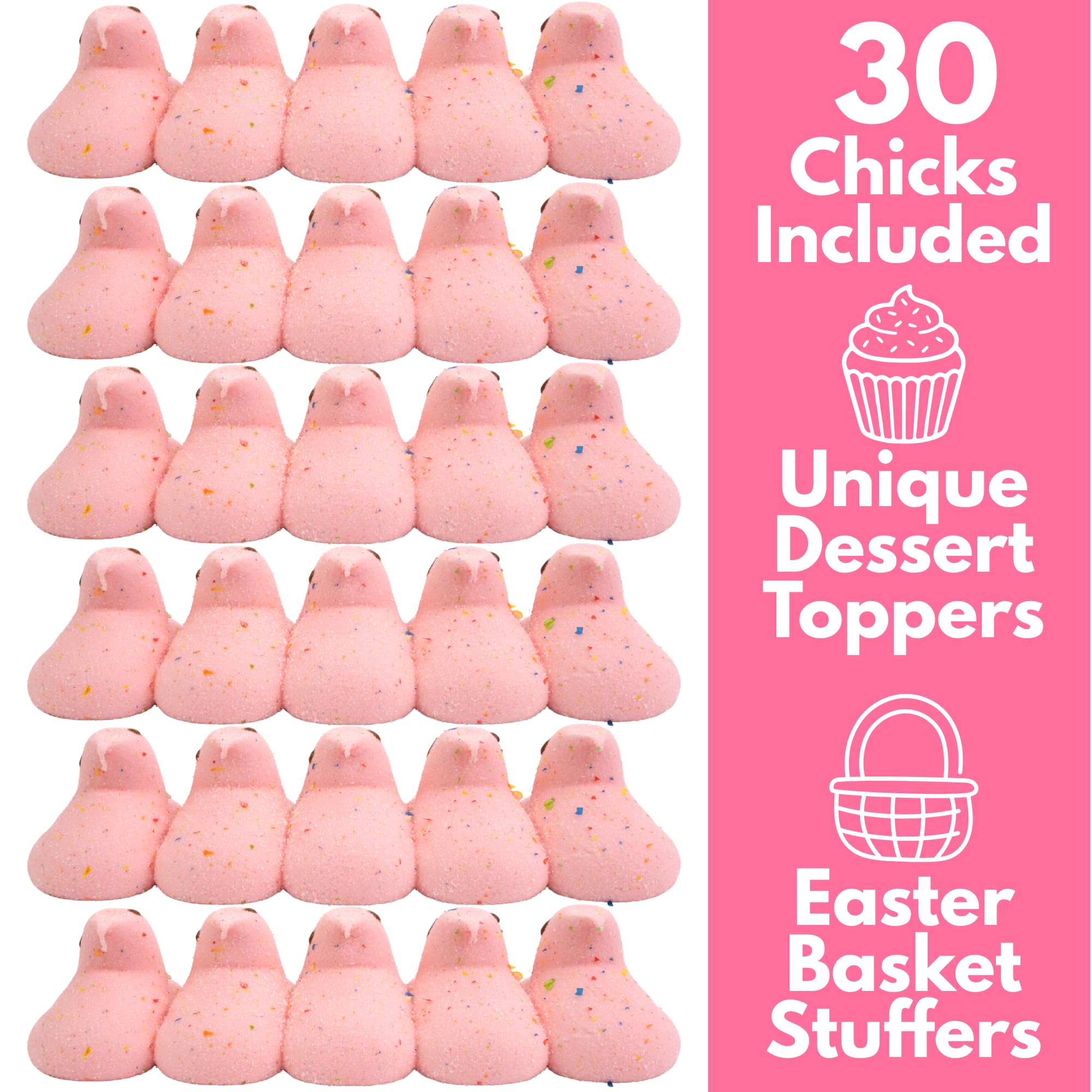 Strawberry Pop Tart Peeps, Dessert Pastry Flavored Marshmallows, Easter Basket Stuffer Candy, 10 Count Boxes (Pack of 3)