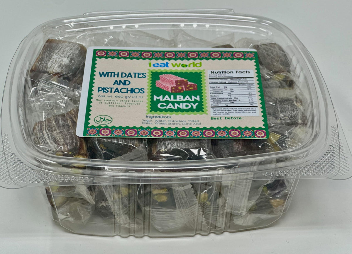 IEATWORLD Premium Malban & Nougat Candy Assortment - 12 Varieties of Nut & Fruit Flavors | Authentic Middle Eastern Halal Sweets, Perfect for Gifting