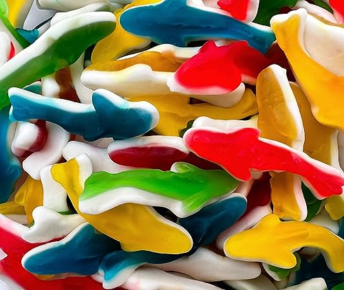 Gummy Sharks Candy - 2 Pound Bulk Pack (About 150 Count) - Assorted Fruit Flavors