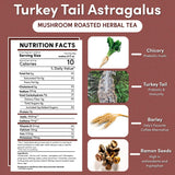 Teeccino Turkey Tail Astragalus - Toasted Maple - Caffeine Free Mushroom Adaptogenic Herbal Tea, 3x More Herbs than Regular Tea Bags, Lightly Sweet