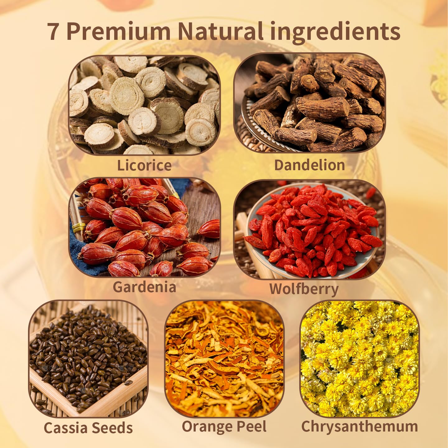 Vitavalor Natural Kidney & Liver Health Tea with Dandelion, Chrysanthemum, Wolfberry, Cassia Seed, Orange Peel, Gardenia, and Licorice in Bags?12 Bags