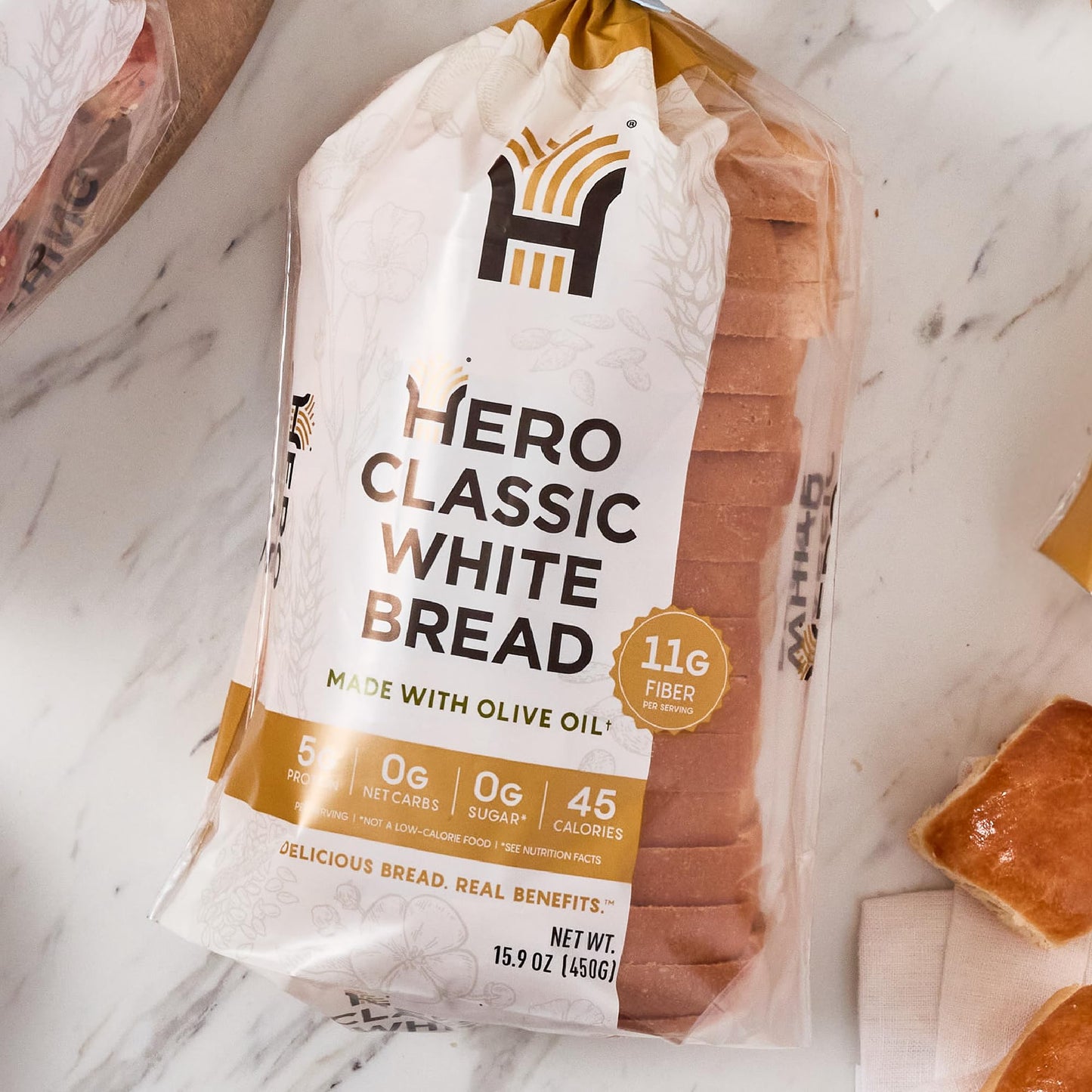 Hero Sliced White Bread (4 Loaves)