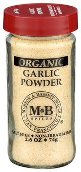 Morton & Bassett Organic Garlic Powder, 2.6 OZ