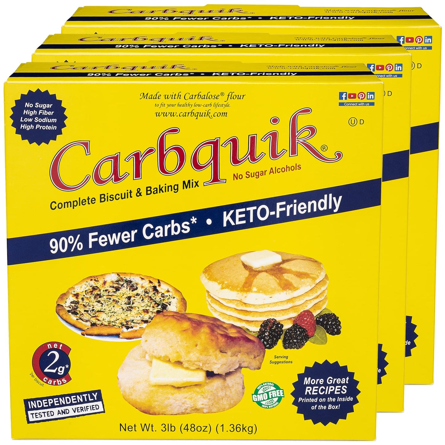 Carbquik Baking Biscuit Mix (48oz)- Pack of 3