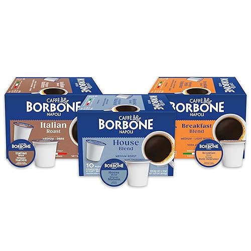 Caffè Borbone Variety Pack Coffee Pods (30 Count) - House, Breakfast & Italian Roast Blends for a Smooth, Bold & Balanced Brew - Single Serve Coffee