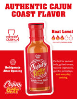 Cajun Nation CAJUN HEAT Buffalo Wing Sauce 12oz - Spicy Flavor for Buffalo Wings, Chicken Dip, and Wild Wings with No MSG - Authentic Louisiana Style