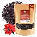 52USA Organic Hibiscus Flowers, Hibiscus Tea, 1 lb (16oz), Dried Hibiscus Flowers, 100% Certified Organic, Cut and Sifted, Flor de Jamaica, Gluten