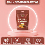 WISECARBS Low-Carb Bagel Chips High Protein Everything Flavor Bagel Chips Keto Crackers Chips - Kosher - Healthy Snacks Low Carb Snacks, Keto Snacks