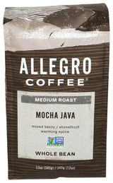Allegro Coffee Mocha Java Whole Bean Coffee, 12 oz