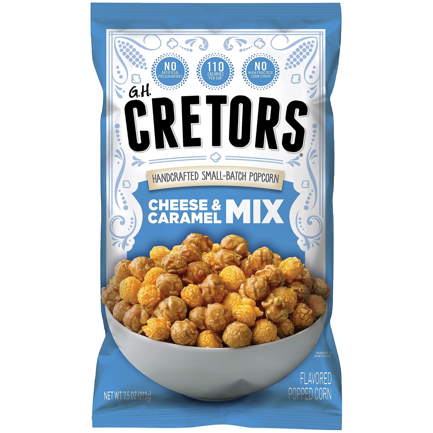 G.H. Cretors’ Gourmet Caramel Corn Popcorn - Irresistible Cheese & Rich Caramel Flavor in Convenient Individual Bags, 7.5 Oz (6 Pack)