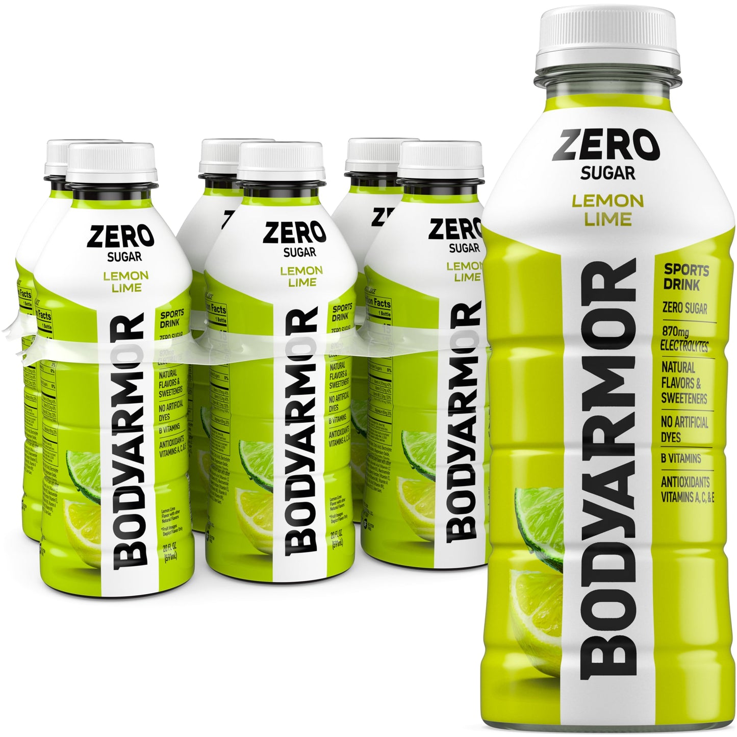 BODYARMOR ZERO Sugar Lemon Lime, Sugar Free Sports Drink - Low-Calorie Hydration - Natural Flavors with Potassium Packed Electrolytes, Antioxidants