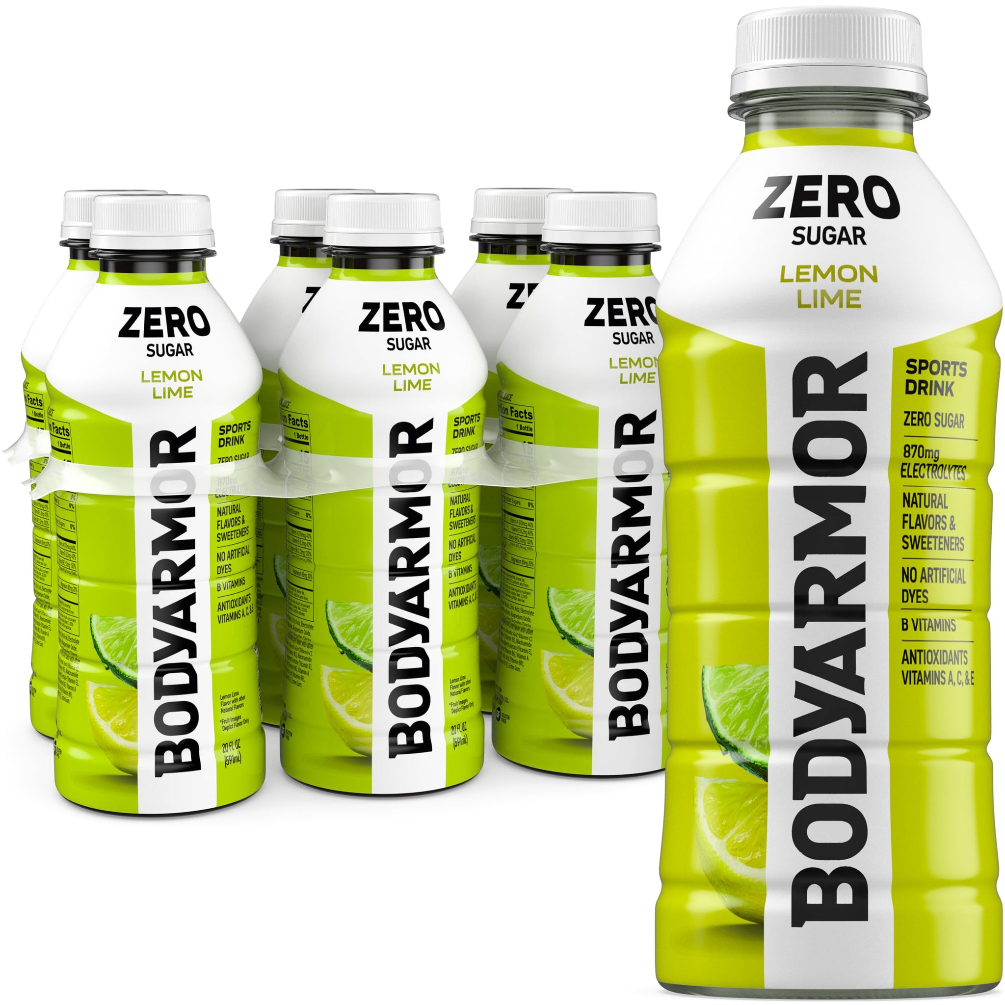 BODYARMOR ZERO Sugar Lemon Lime, Sugar Free Sports Drink - Low-Calorie Hydration - Natural Flavors with Potassium Packed Electrolytes, Antioxidants
