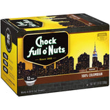 Chock Full O'Nuts, 100% Colombian, Medium Roast Single Serve Coffee, 12 ct, (Pack of 2)
