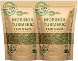 Moringa Leaves Tea with Turmeric 8 oz, Boost Immunity, Caffeine Free, One Tea with Two Benefits (Pack of 2)