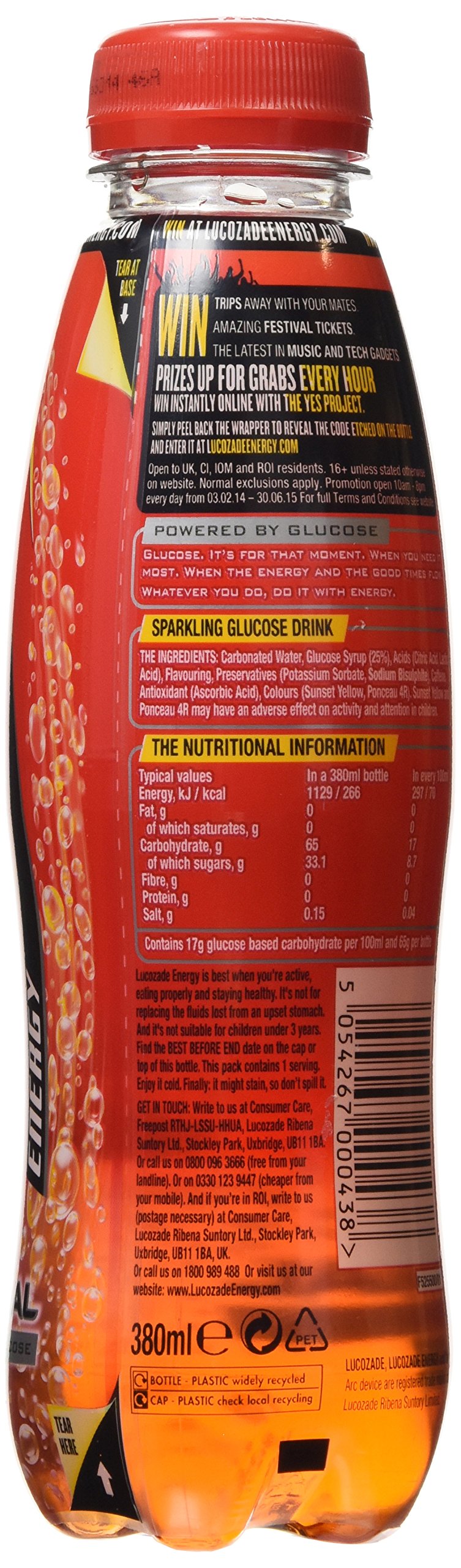 Lucozade Original Energy 6 Pack 380ml