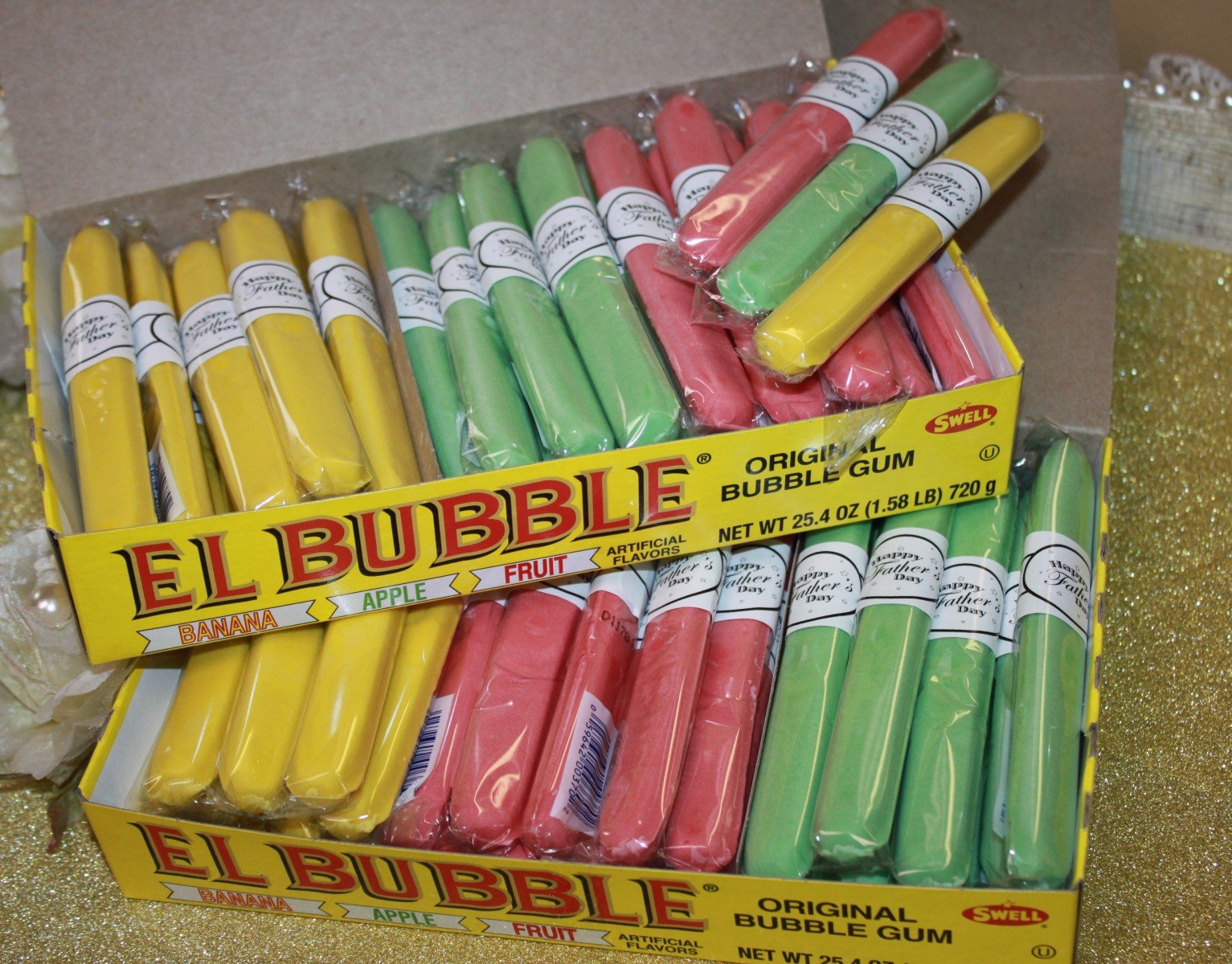 Father's Day Gum Cigars in a Cigar Box of 36 Candy Cigars with "Happy Father's Day" Message