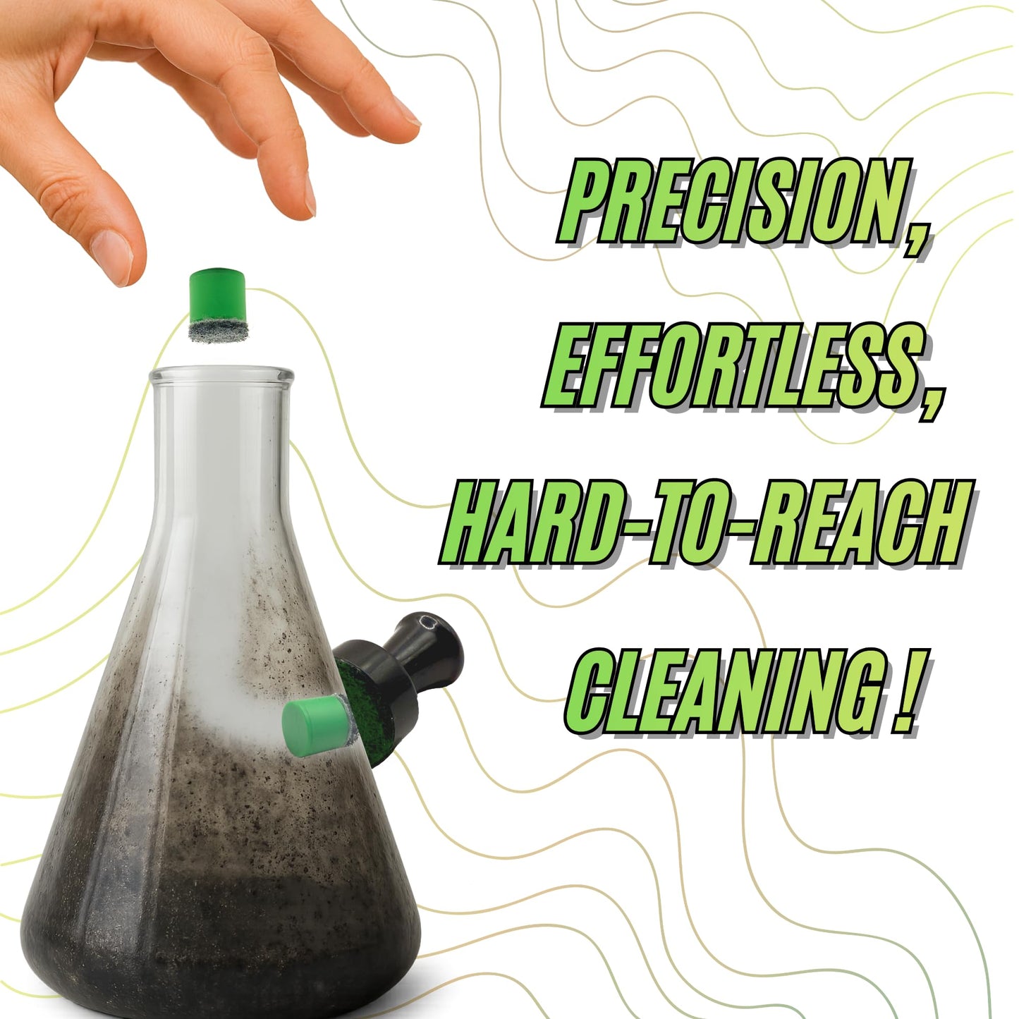 The Magic Cleaner Magnetic Glass Cleaner Kit |Mini, 12mm Size | For Water Pipes, Vases, Windows, Aquariums, Small, & all Shapes & Sizes | Cleans Hard