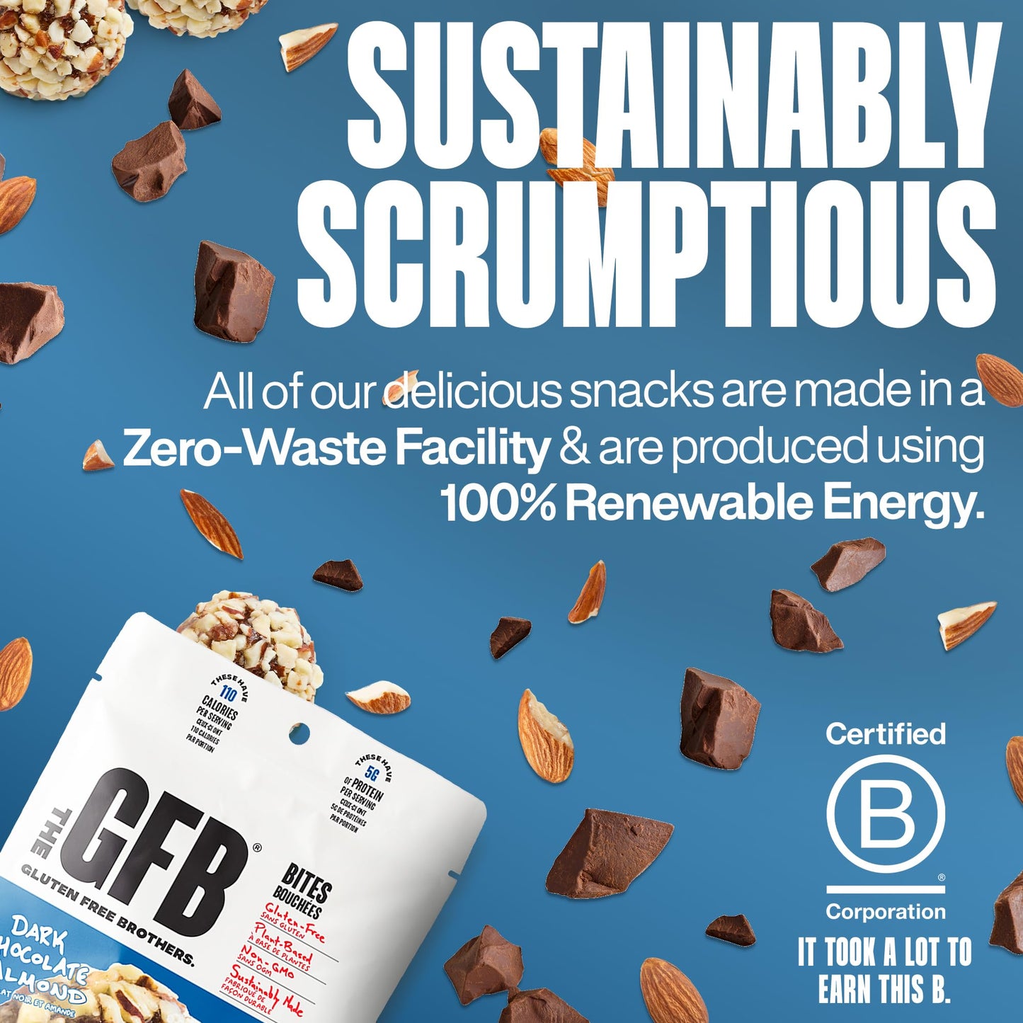 THE GFB Dark Chocolate Almond Bites, 113 GR