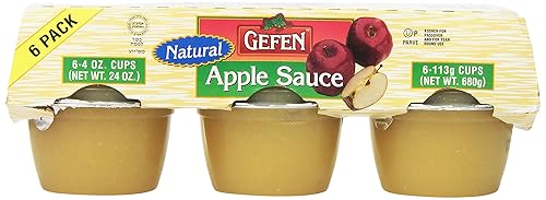 Gefen Apple Sauce, Cups, Natural, Passover, 24-Ounce (Pack of 6)
