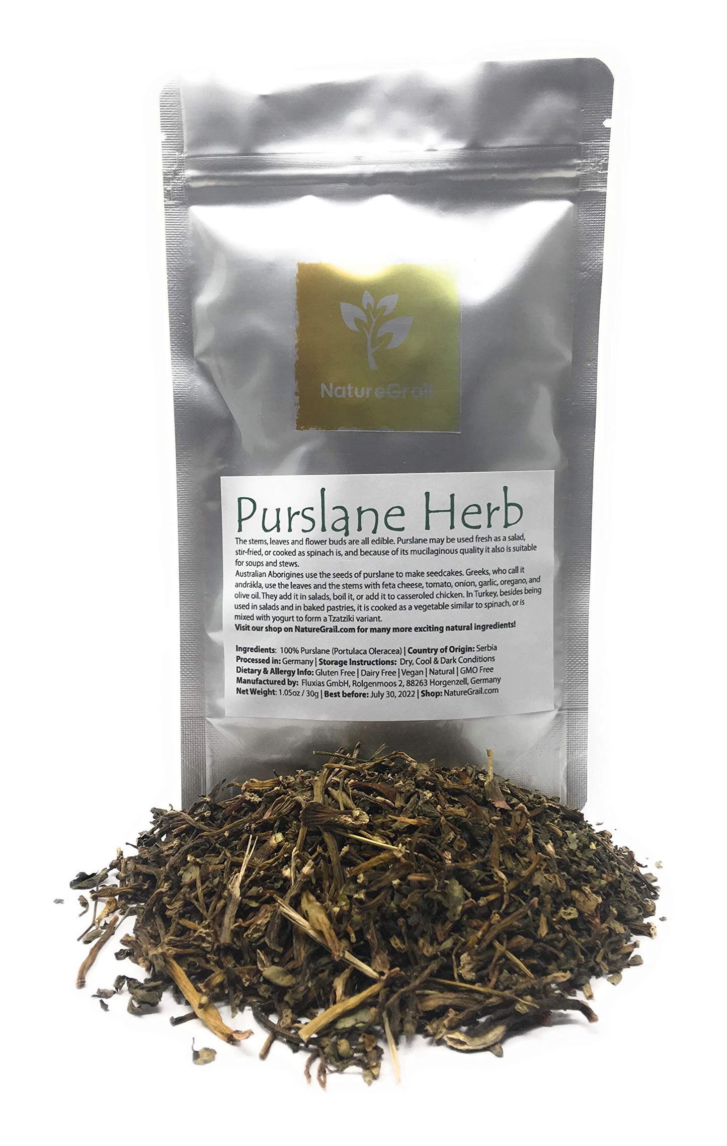 Purslane Herb - Dried And Cut Vegetable Similar To Spinach - Mix It With Yogurt To Make Tzatziki - Ingredients: 100% Purslane (Portulaca Oleracea)