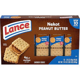 Lance Sandwich Cookies, Nekot Peanut Butter, 10 Individually Wrapped Packs, 6 Sandwiches Each