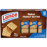 Lance Sandwich Cookies, Nekot Peanut Butter, 10 Individually Wrapped Packs, 6 Sandwiches Each