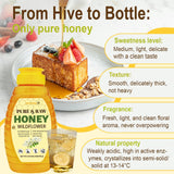 Wildflower Honey, 100% Raw Unfiltered Honey, 18oz/510g, Natural and Pure, Fresh Sweetness, Floral, a Hint of Fruit, for Milk, Tea & Daily Wellness