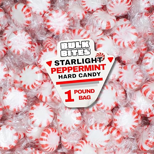 Starlight Peppermint Candy, 1 Pound Bulk Bag (Approx. 85 pcs.) | Individually Wrapped Mints | Starlite Mints for Office Bowls, Holiday Parties & Candy