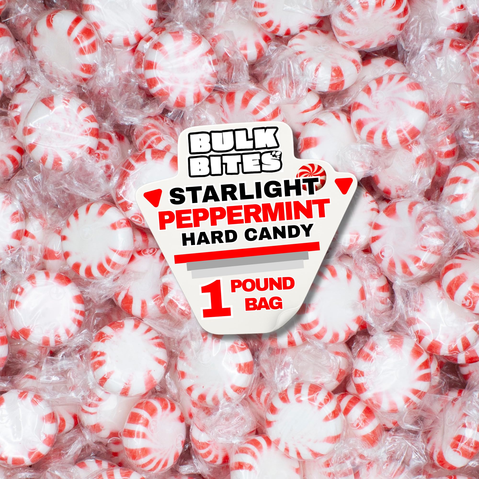 Starlight Peppermint Candy, 1 Pound Bulk Bag (Approx. 85 pcs.) | Individually Wrapped Mints | Starlite Mints for Office Bowls, Holiday Parties & Candy
