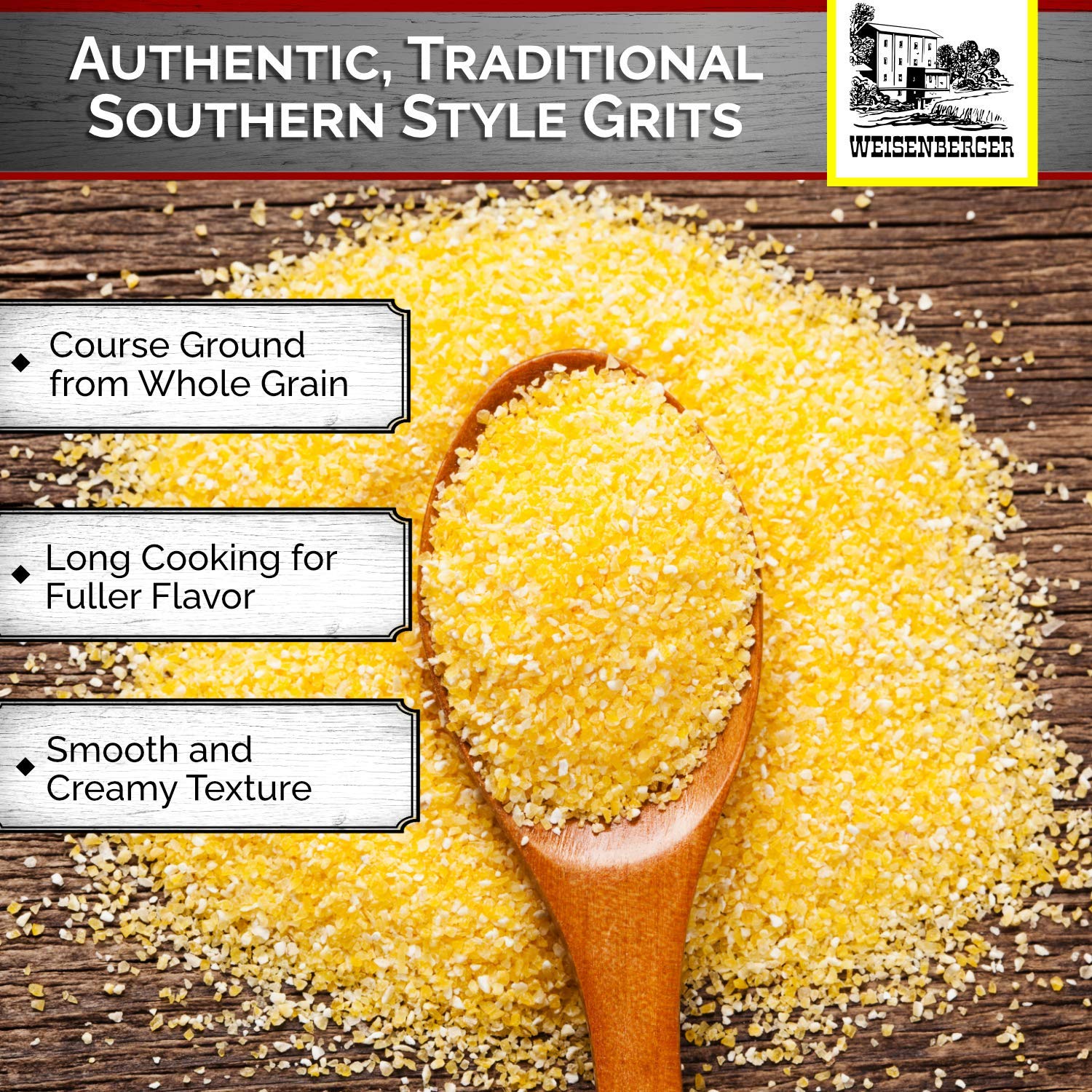 Weisenberger Stone Ground Yellow Grits, 2 lb